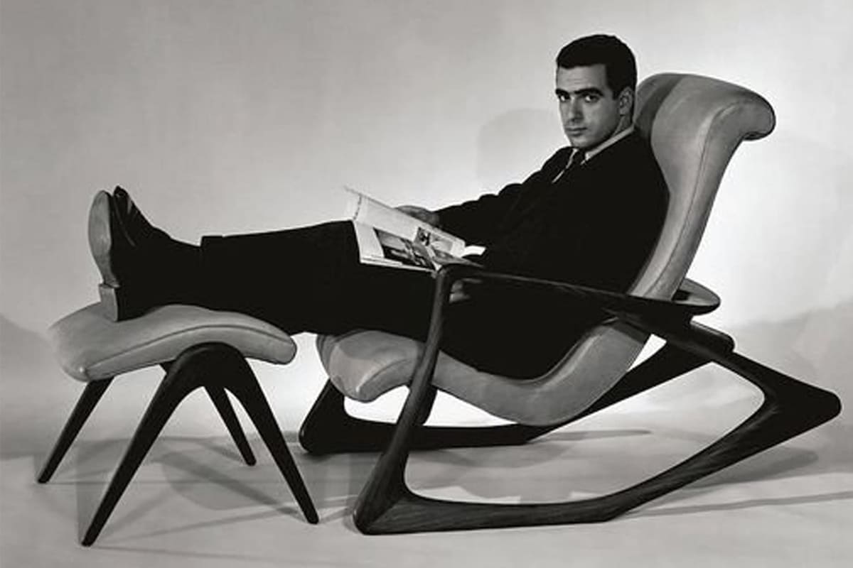 Canapé Serpentine 150BS, design organique en tissu, création de Vladimir Kagan, années 1970